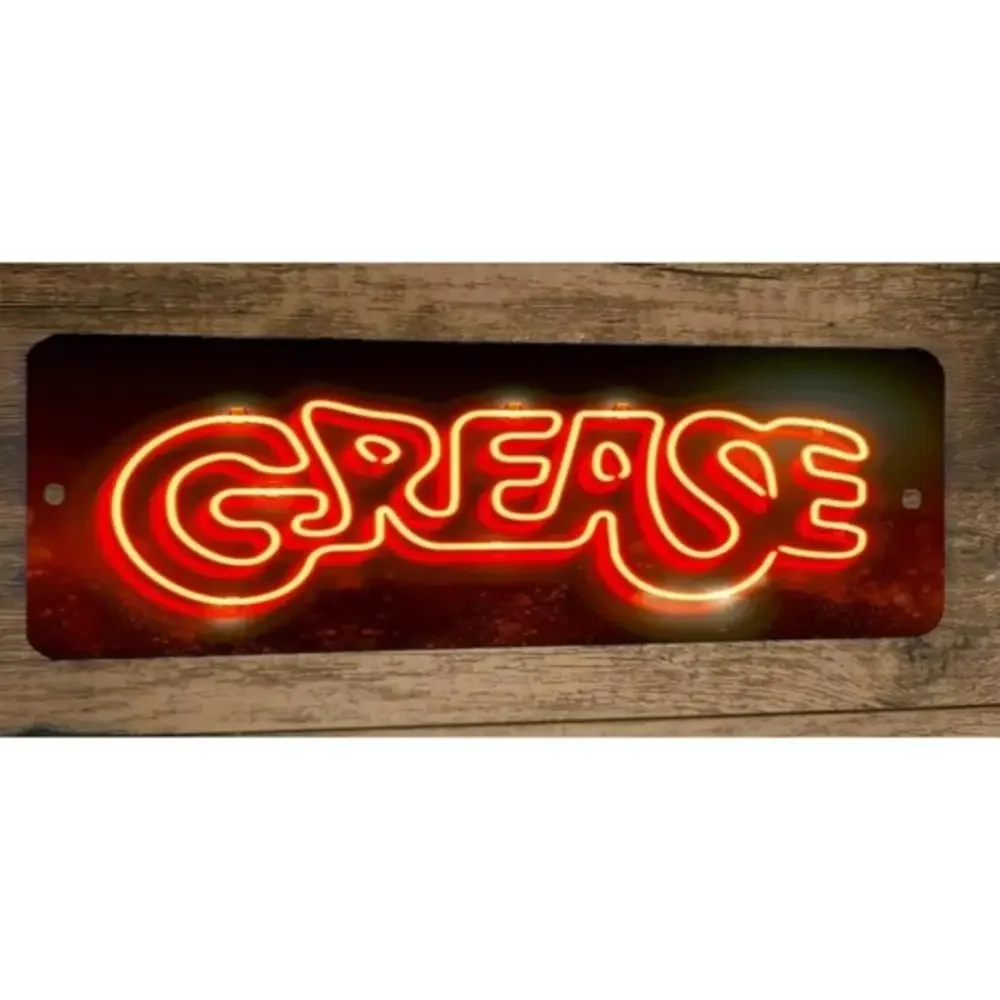 Grease Name Neon Look 4x12 Metal Wall‎ Sign